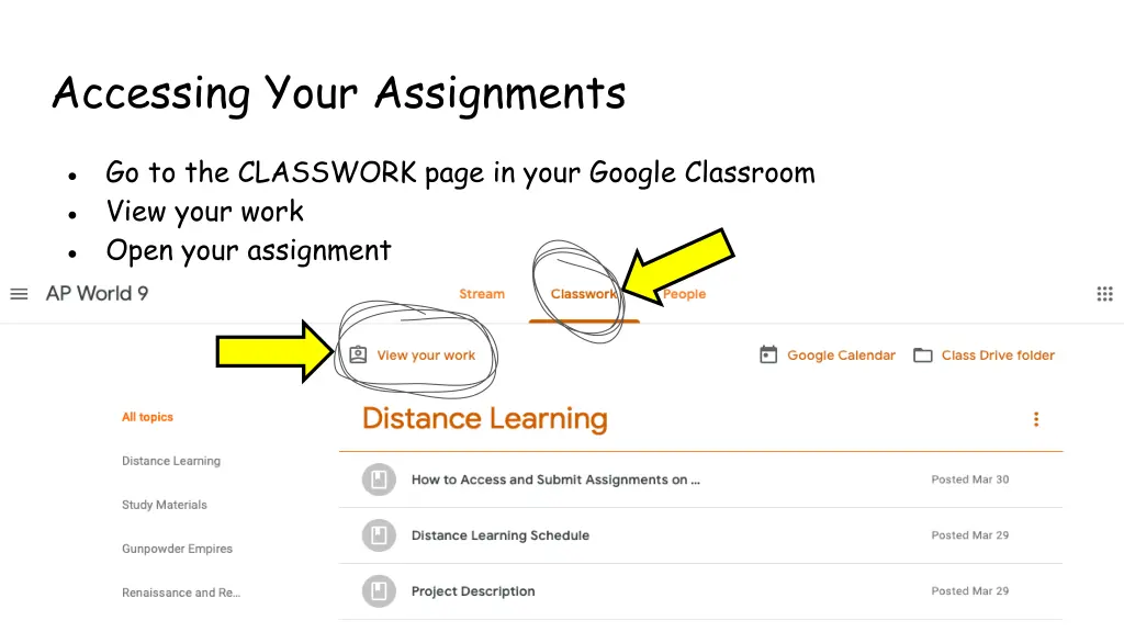 accessing your assignments