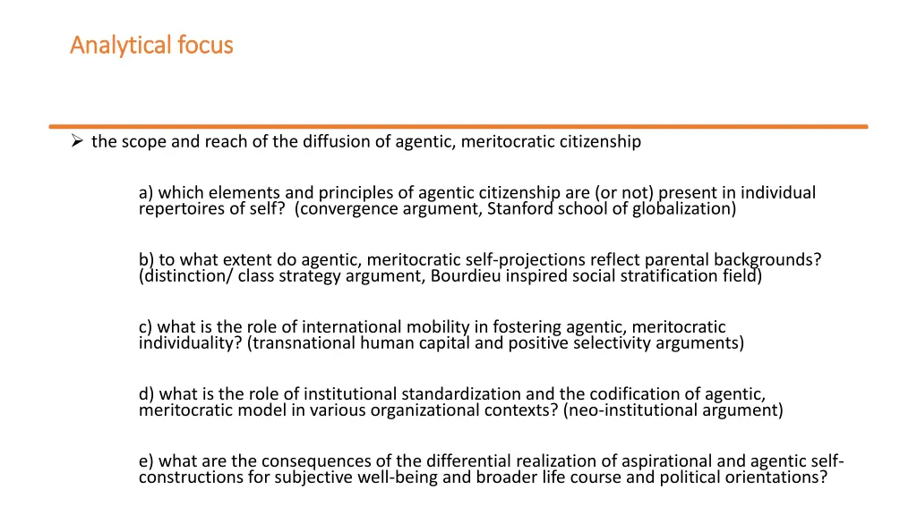 analytical focus analytical focus