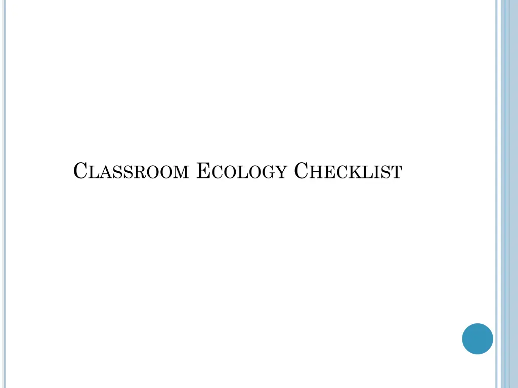 c lassroom e cology c hecklist