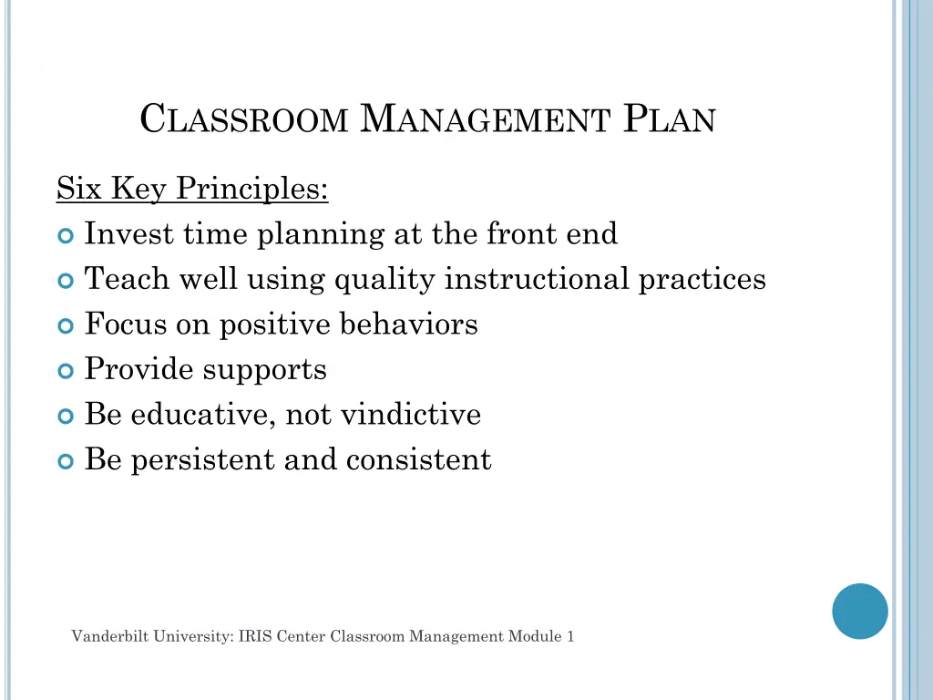 c lassroom m anagement p lan