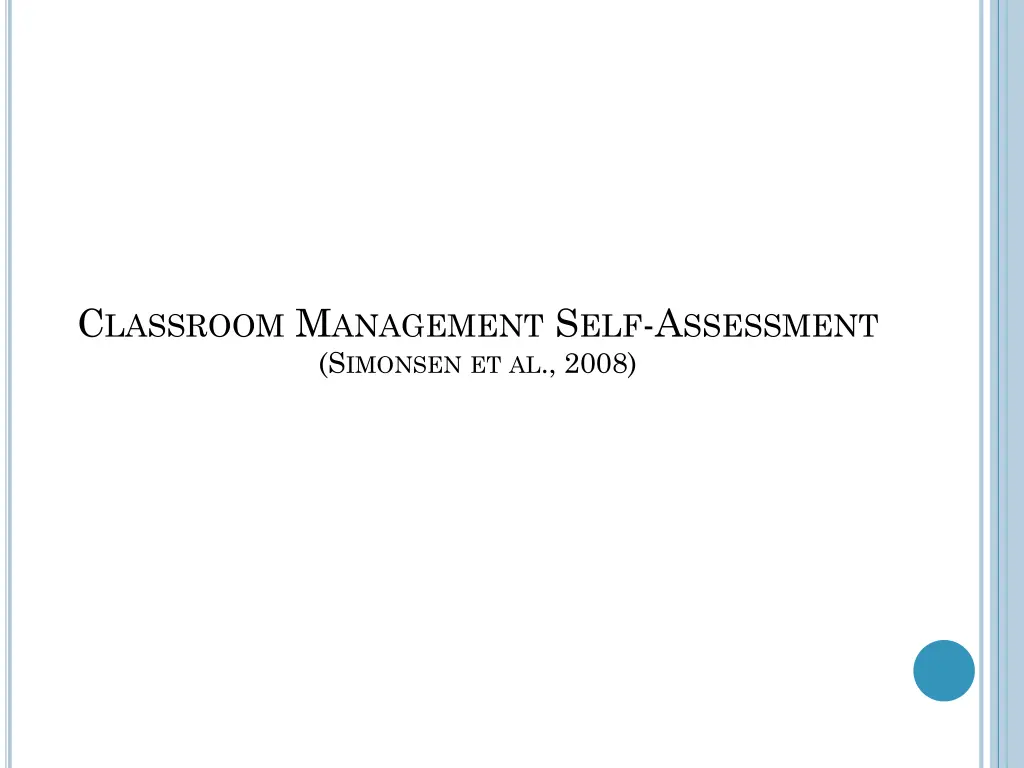 c lassroom m anagement s elf a ssessment