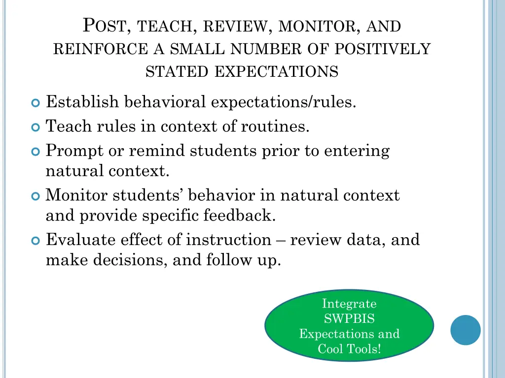 p ost teach review monitor and reinforce a small