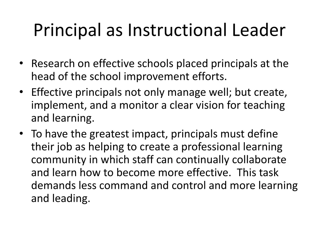 principal as instructional leader