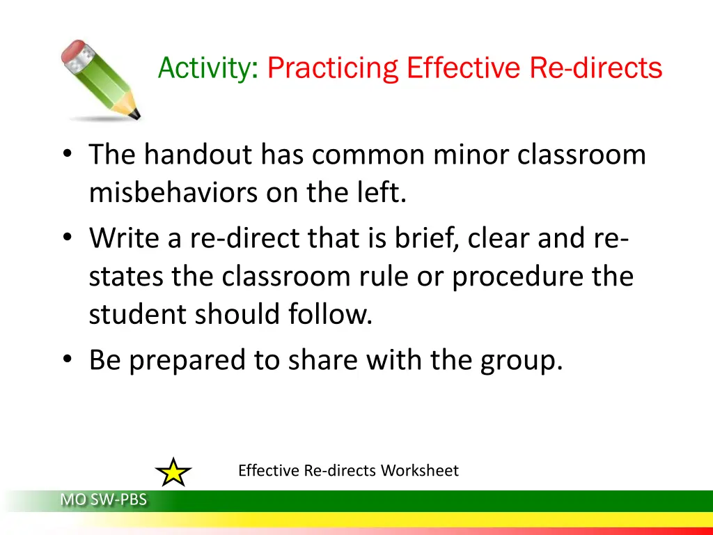 activity practicing effective re directs