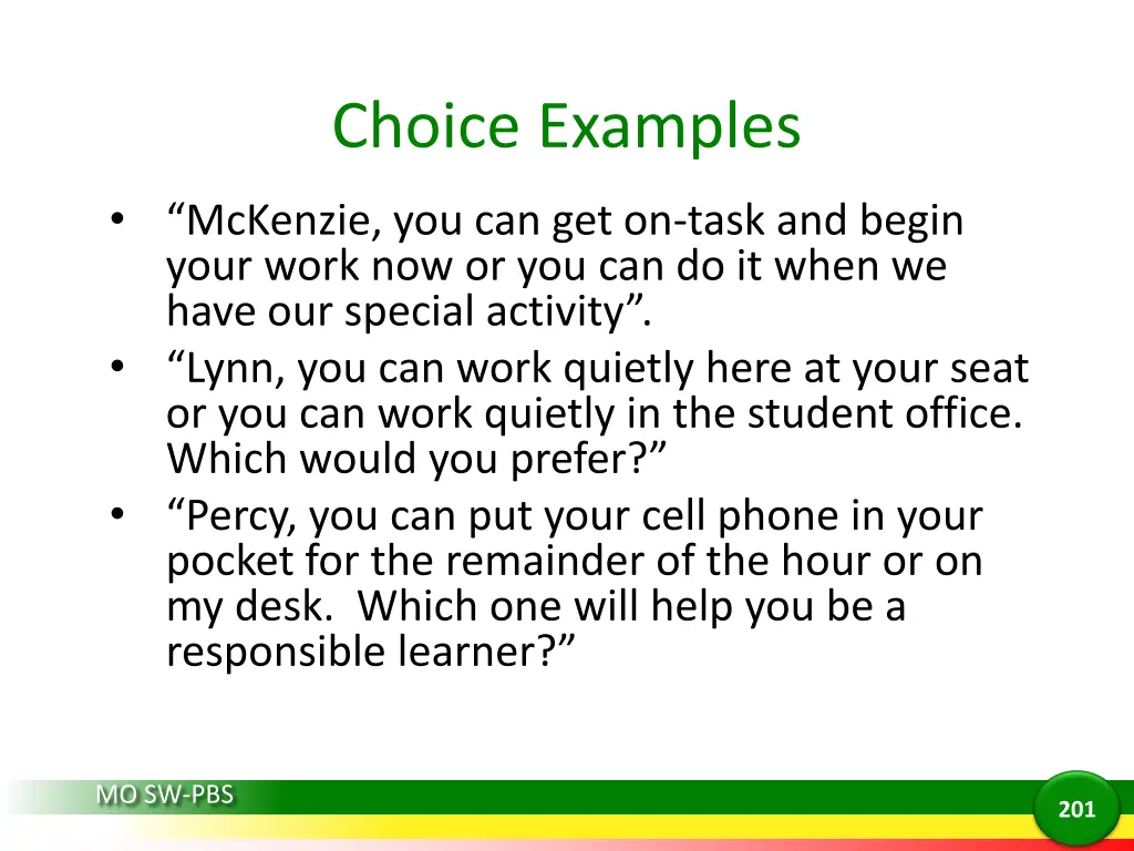 choice examples