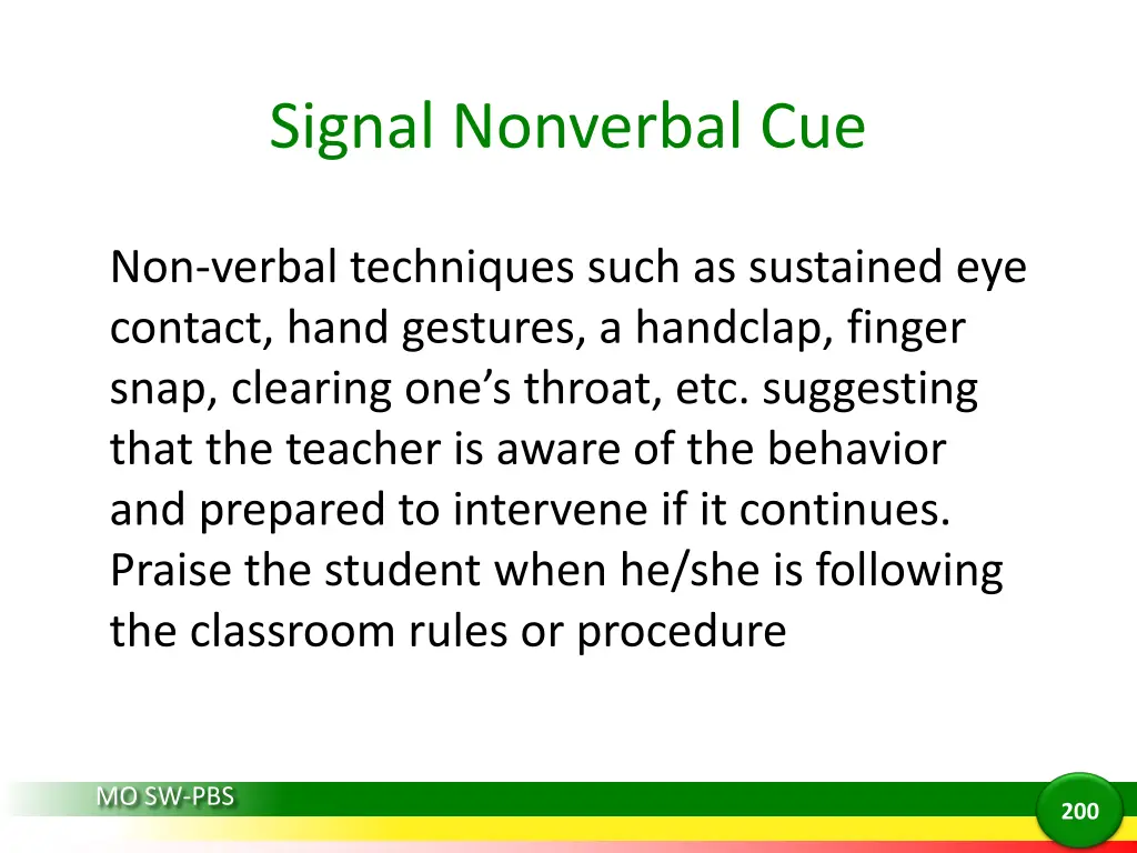 signal nonverbal cue