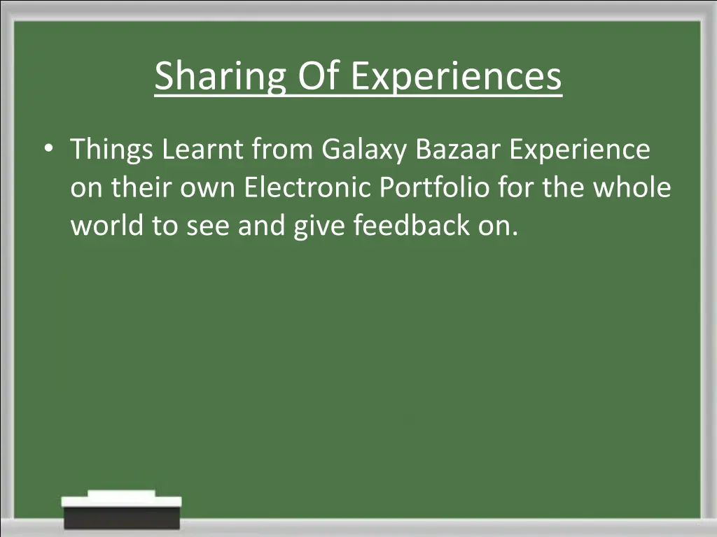 sharing of experiences