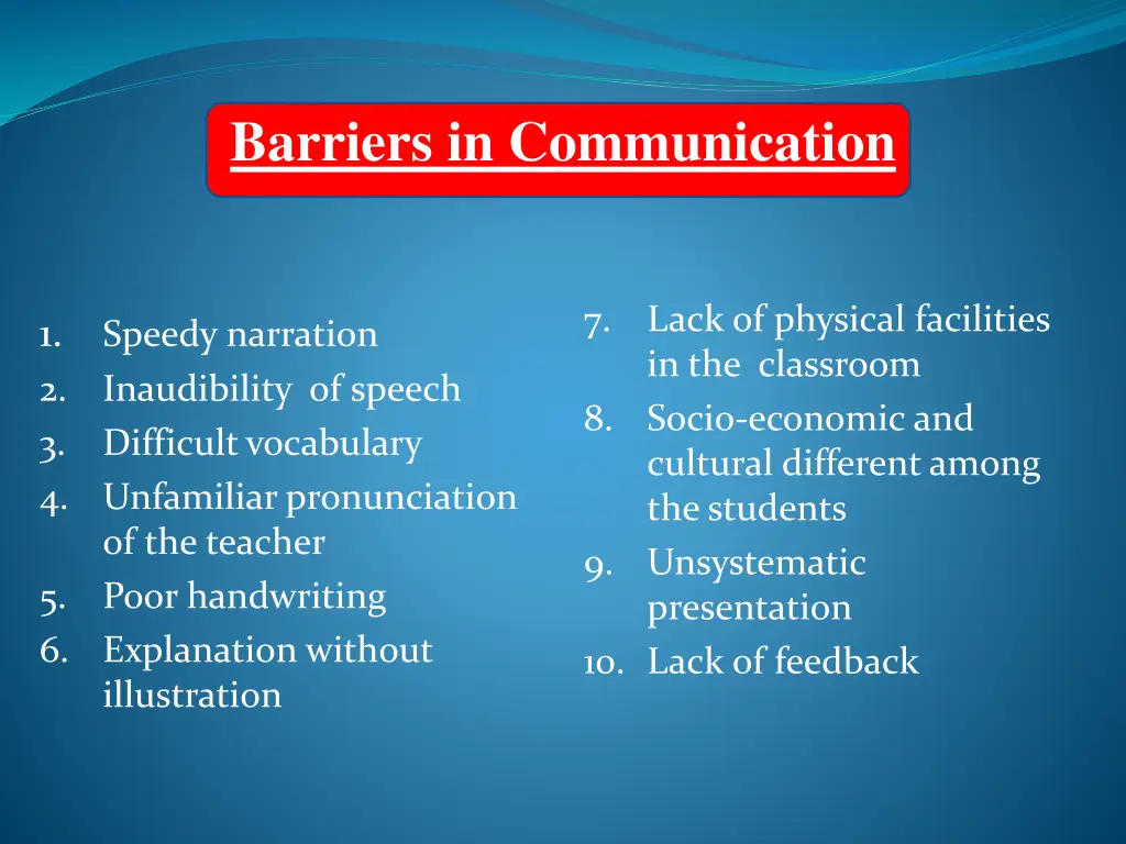 barriers in communication