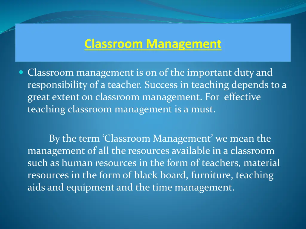 classroom management