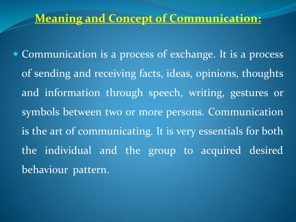 meaning and concept of communication