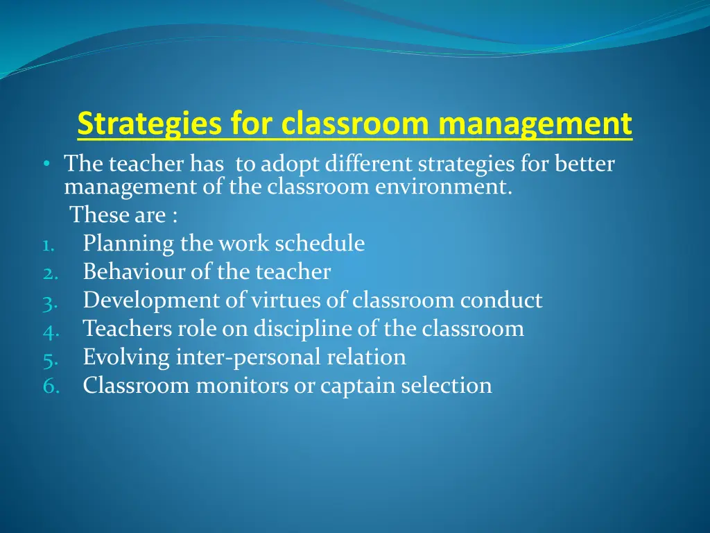 strategies for classroom management the teacher