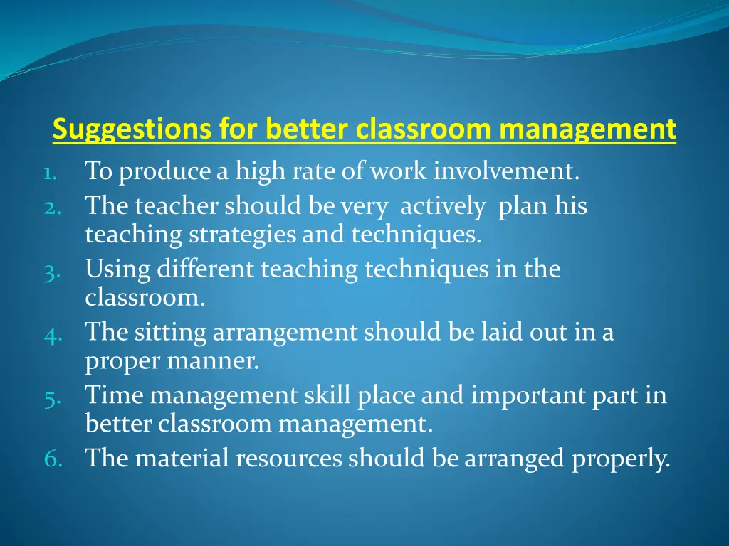 suggestions for better classroom management