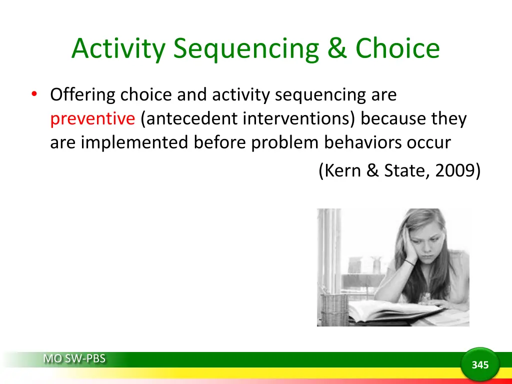 activity sequencing choice 1