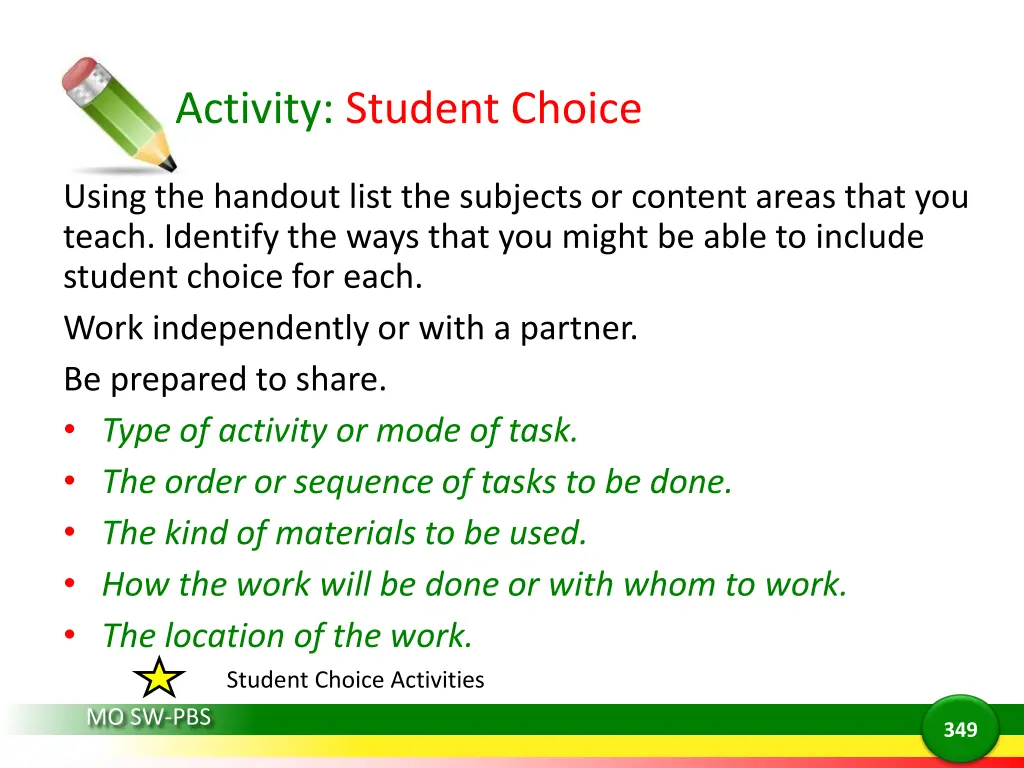 activity student choice 1