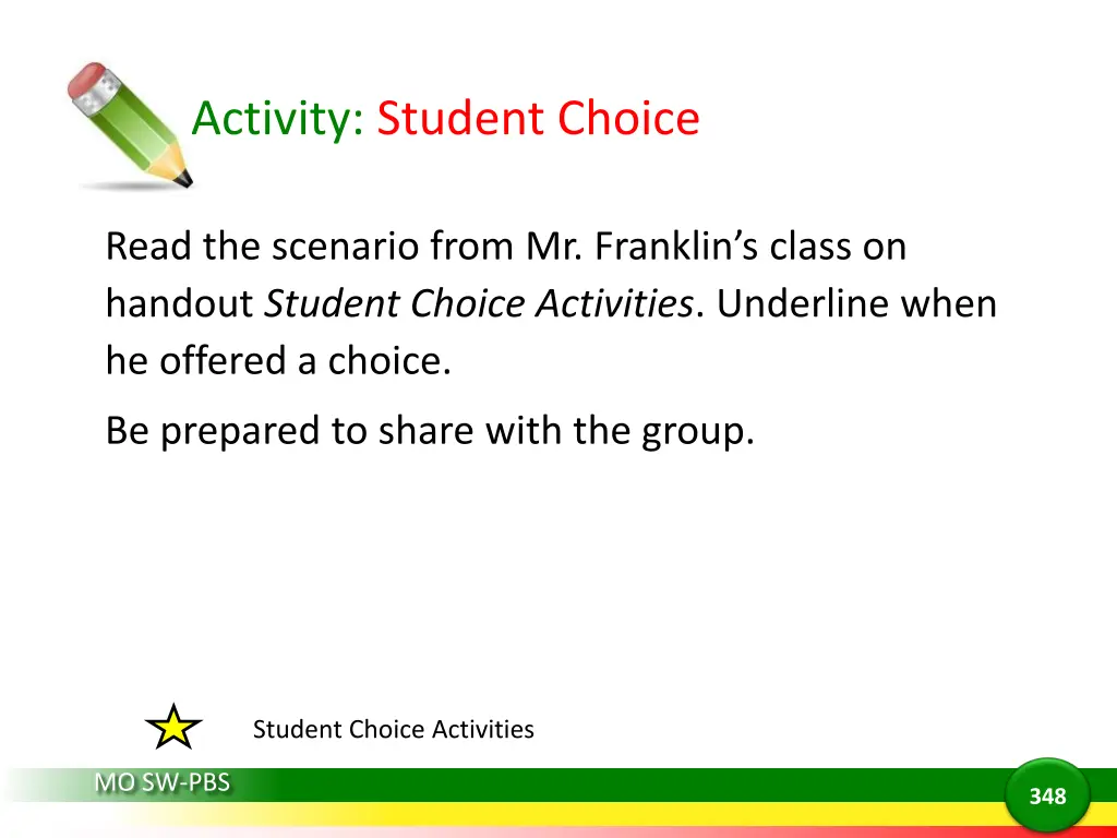 activity student choice