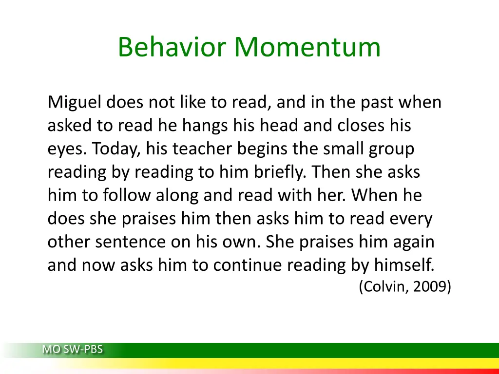 behavior momentum 1