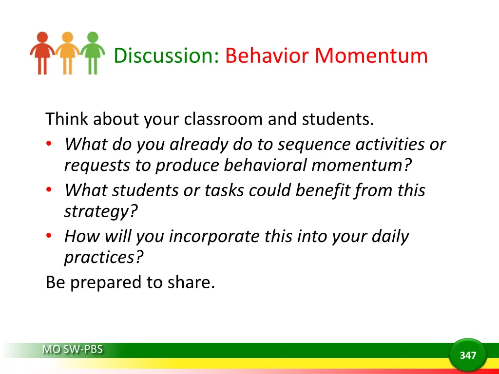 discussion behavior momentum