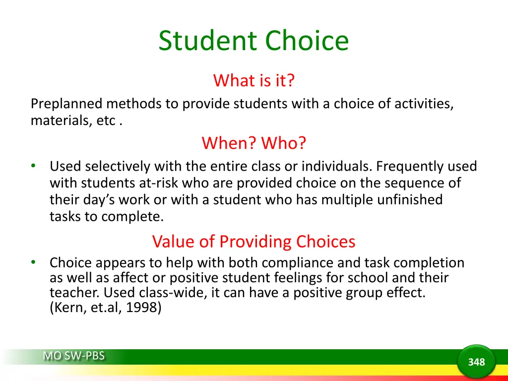 student choice