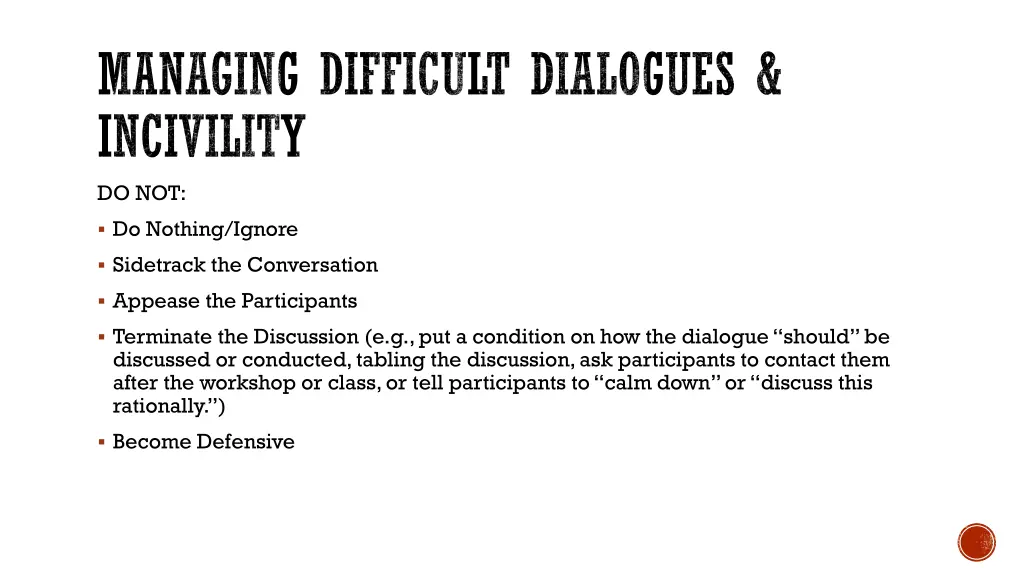 managing difficult dialogues incivility do not