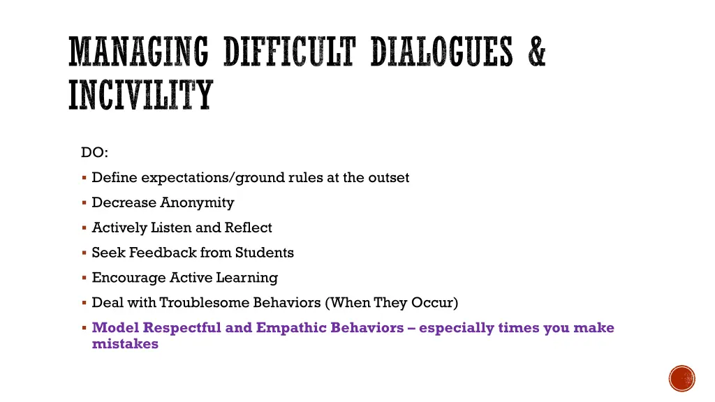 managing difficult dialogues incivility