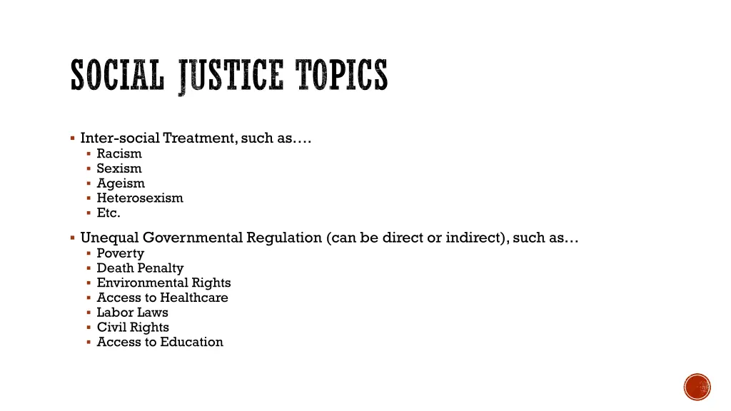 social justice topics