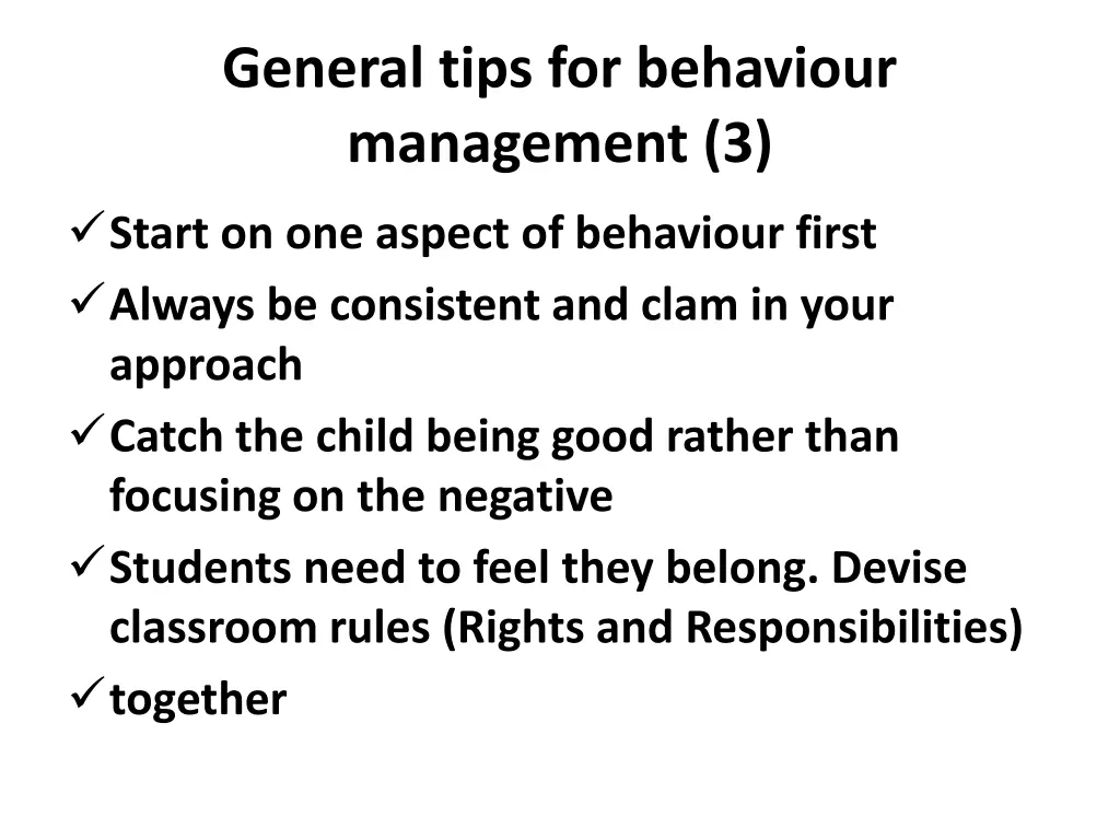 general tips for behaviour management 3