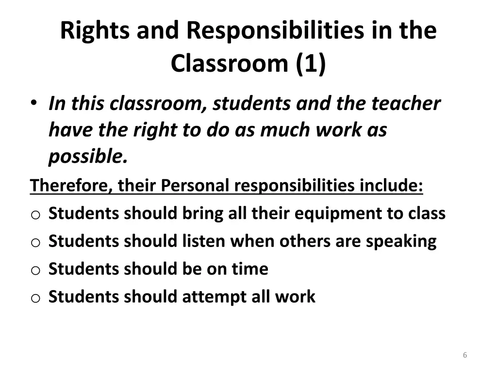 rights and responsibilities in the classroom 1