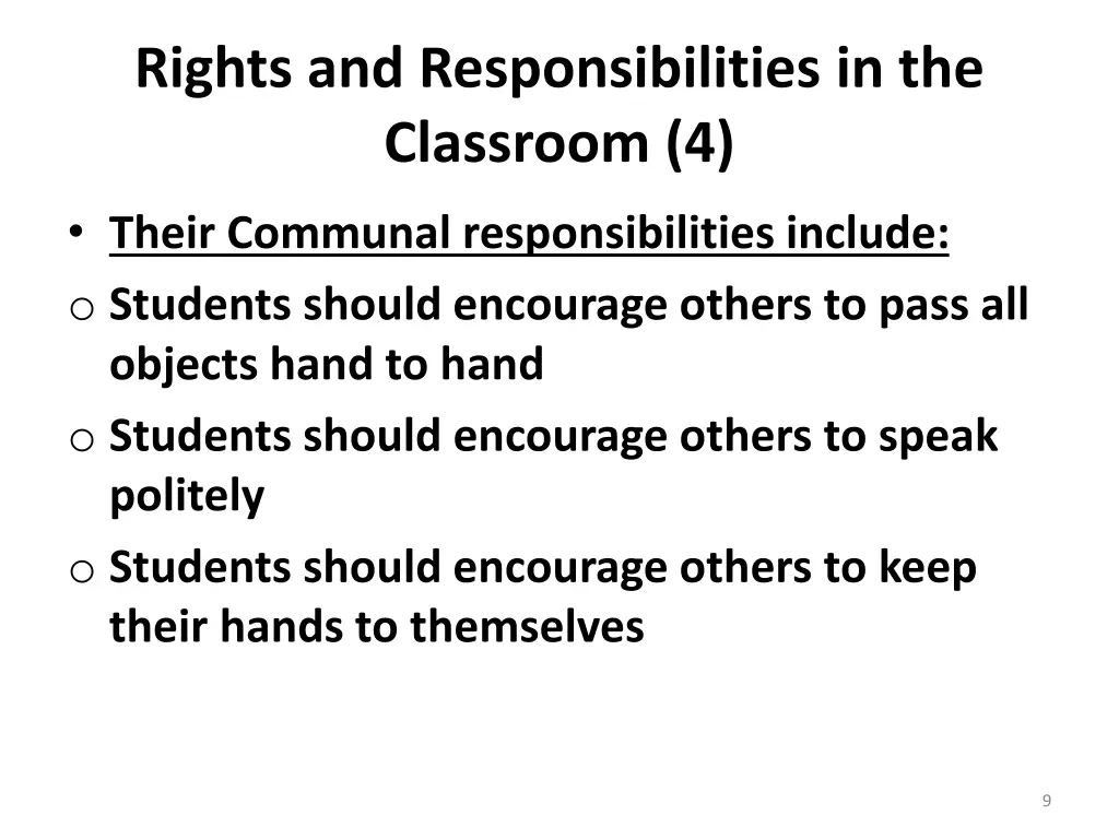 rights and responsibilities in the classroom 4