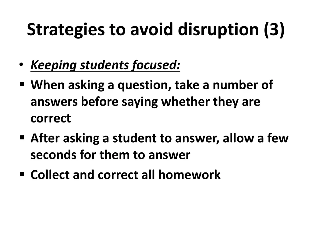 strategies to avoid disruption 3