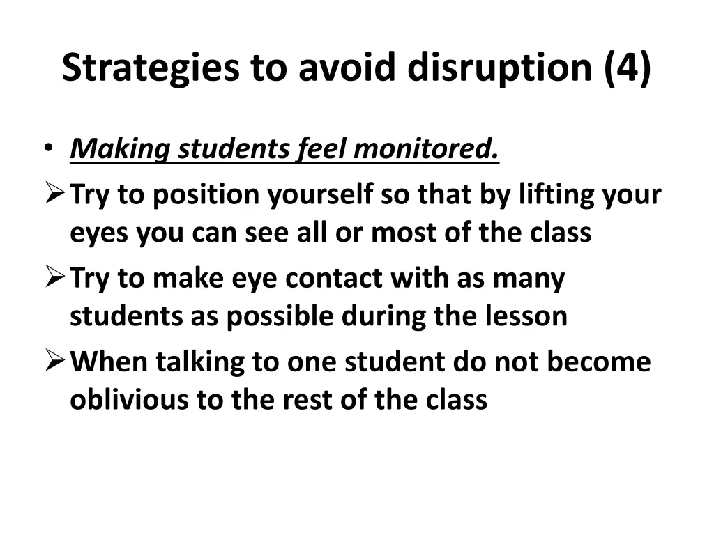 strategies to avoid disruption 4