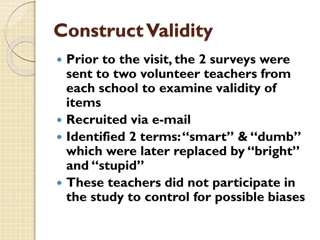 construct validity