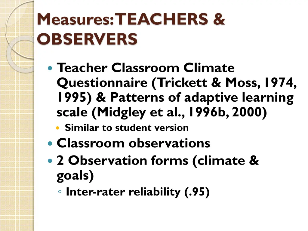 measures teachers observers