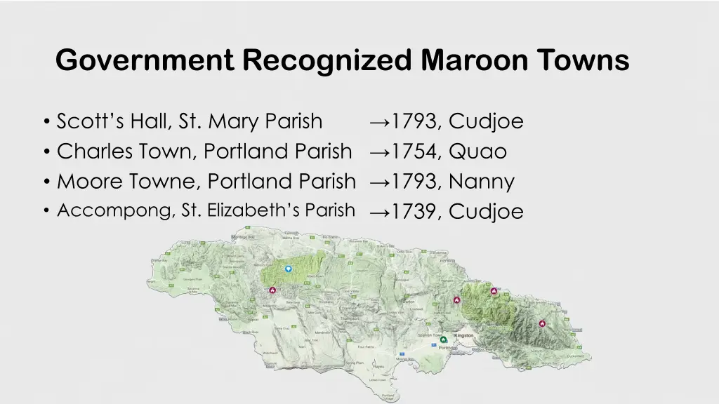 government recognized maroon towns