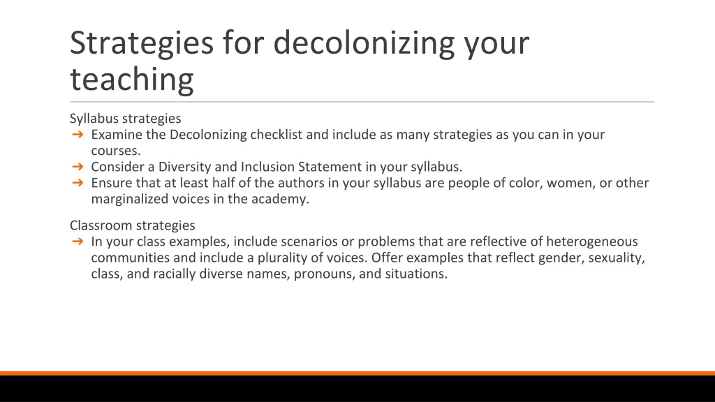 strategies for decolonizing your teaching