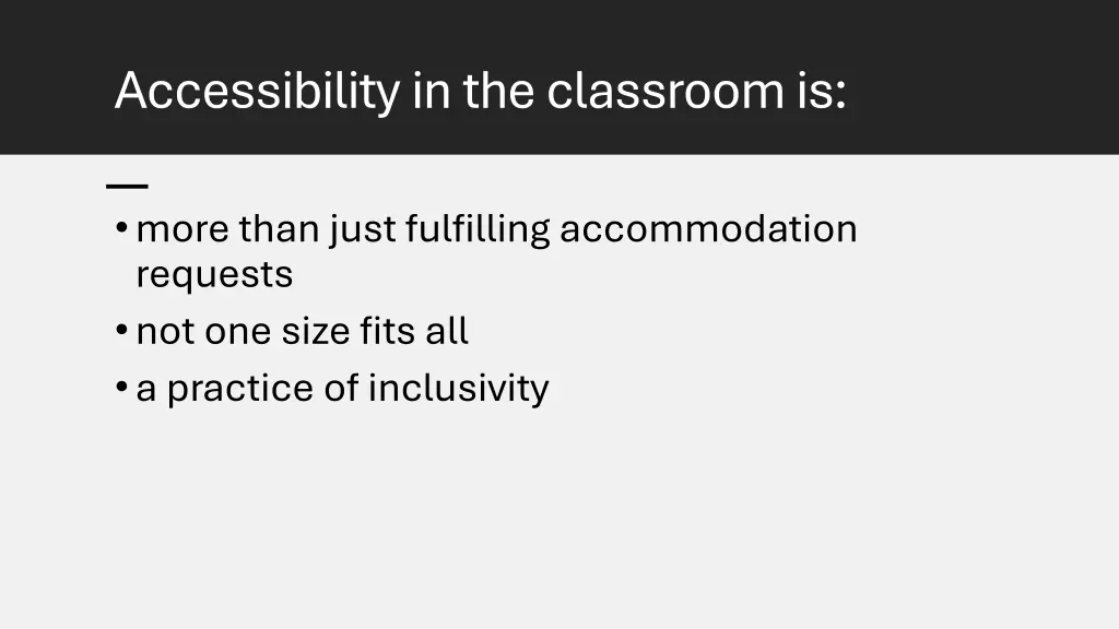 accessibility in the classroom is