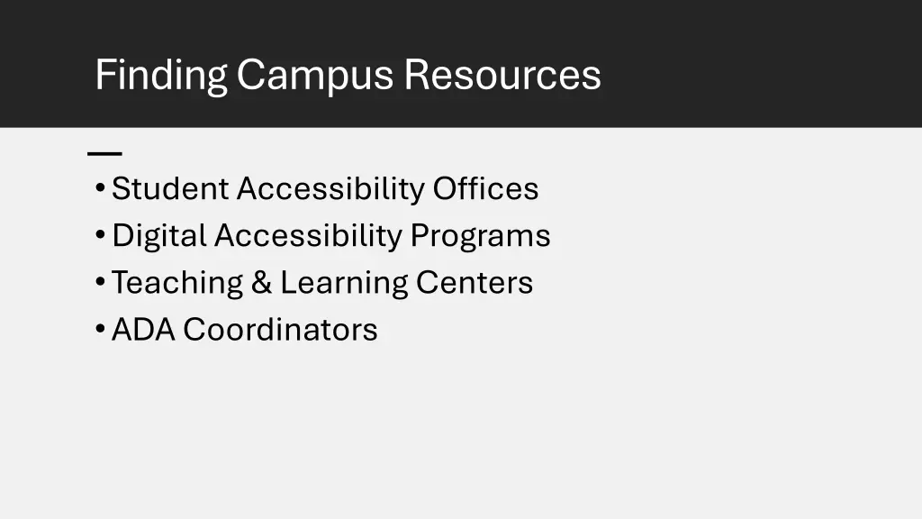 finding campus resources