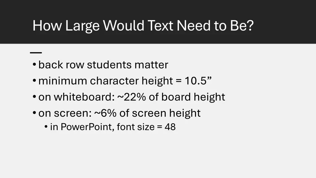 how large would text need to be