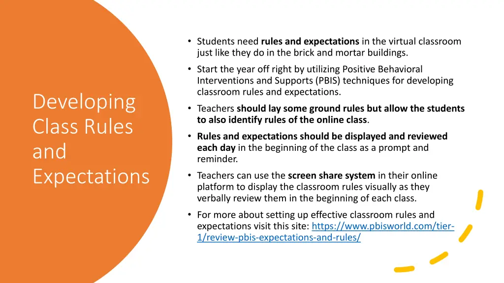 students need rules and expectations