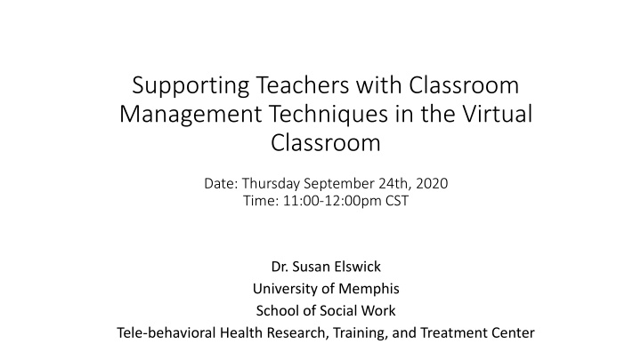 supporting teachers with classroom management