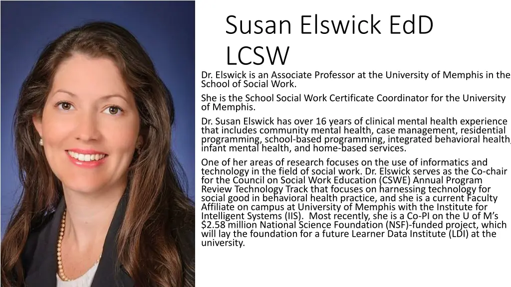 susan elswick edd lcsw dr elswick is an associate