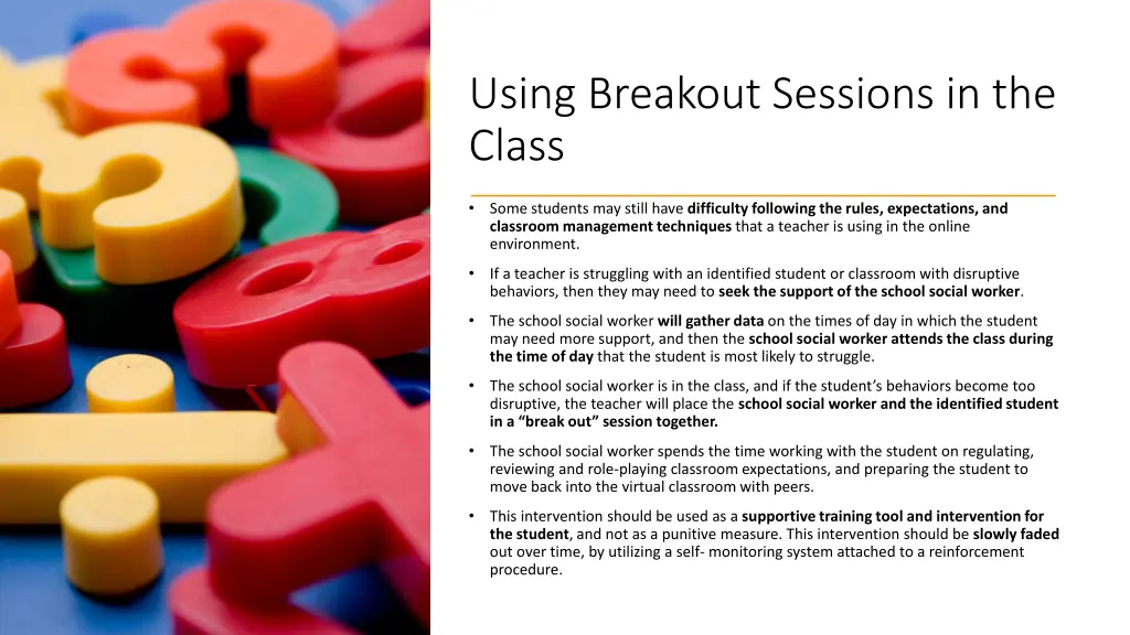 using breakout sessions in the class