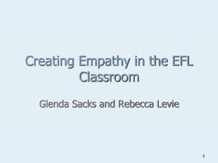 creating empathy in the efl classroom