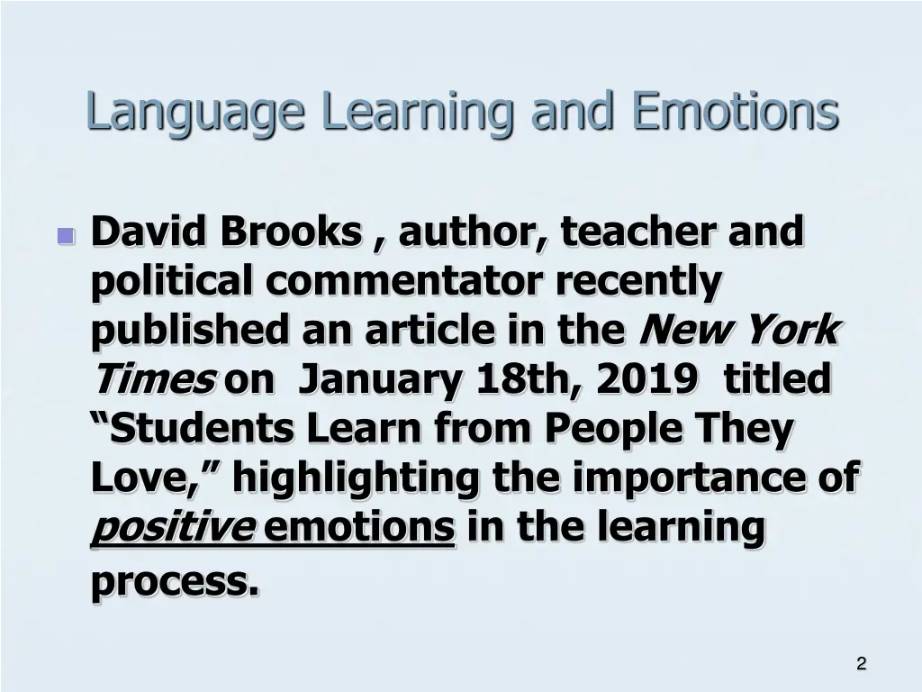 language learning and emotions