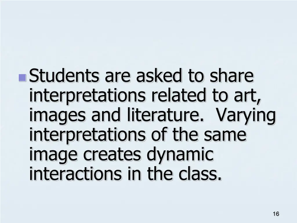 students are asked to share interpretations