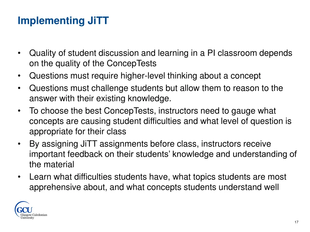 implementing jitt 1