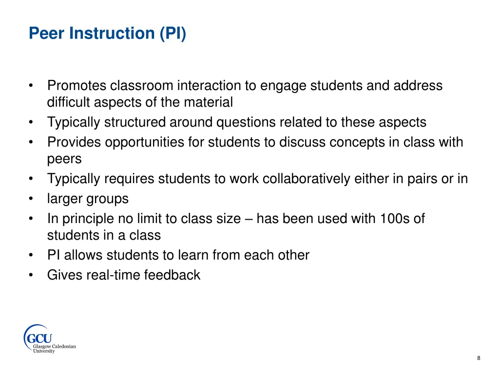 peer instruction pi