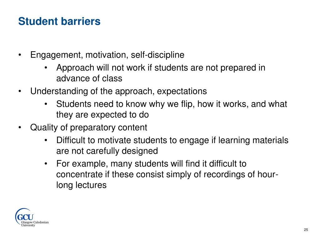 student barriers