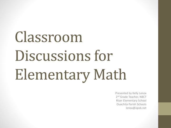 classroom discussions for elementary math