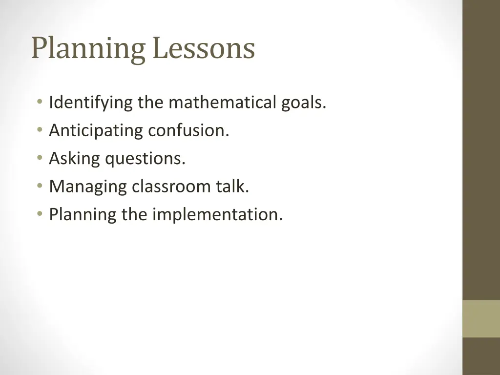 planning lessons