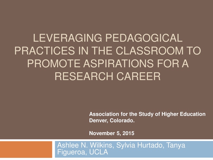 leveraging pedagogical practices in the classroom